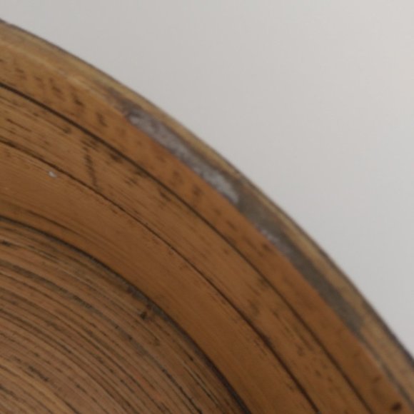 MCM Style Lacquered Bamboo Tray Minimalist Scandanavian Decor Round Deep Storage - Picture 10 of 10